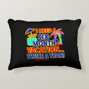 Almohada divertida de acento de vacaciones de seis