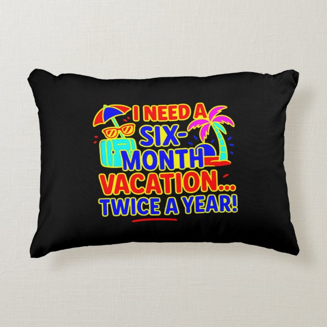 Almohada divertida de acento de vacaciones de seis (Anverso)