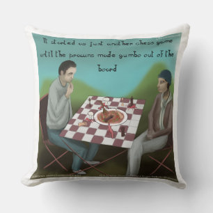 Almohada divertida de algodón grande con ajedrez c