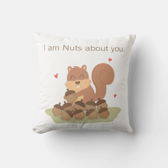Almohada divertida de amor de ardilla linda loca p (Anverso)