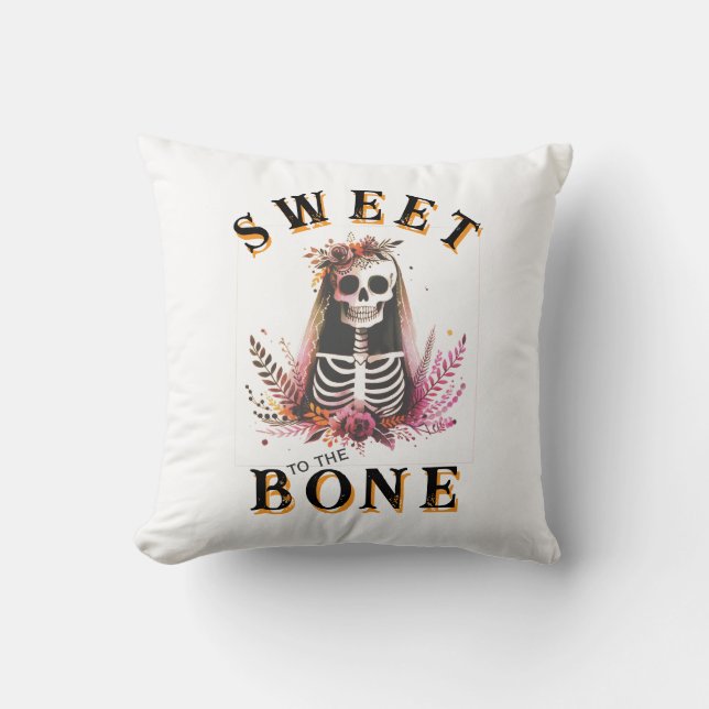 Almohada divertida de azúcar de cráneo de Hallowee (Anverso)