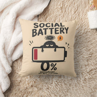 Almohada divertida de batería social al 0 por cien