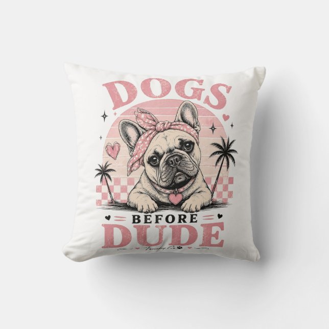 Almohada divertida de Bulldog Francés para amantes (Anverso)