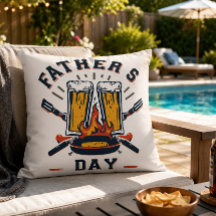 Almohada divertida de Día del Padre con cerveza y