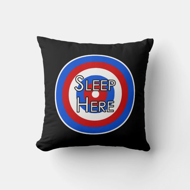 Almohada Divertida de "Dormir Aquí" de Target (Anverso)