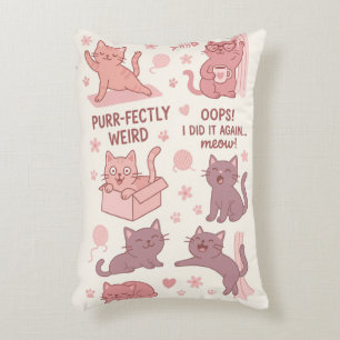 Almohada divertida de gato de dibujos animados - R