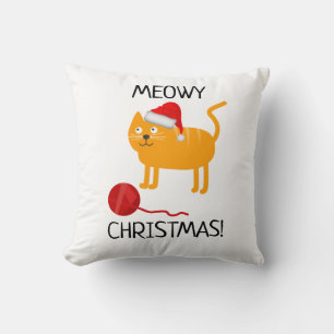 Almohada divertida de gato naranja para Navidad Me