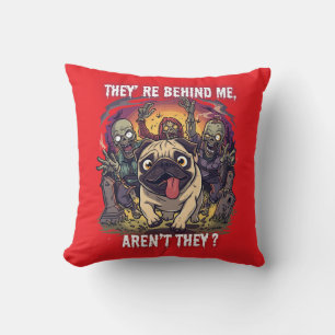 Almohada divertida de Halloween de Pug – “Están de