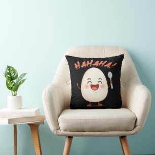 Almohada divertida de huevo de dibujos animados ri