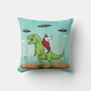 Almohada divertida de Jesús Dinosaurio OVNI Humor