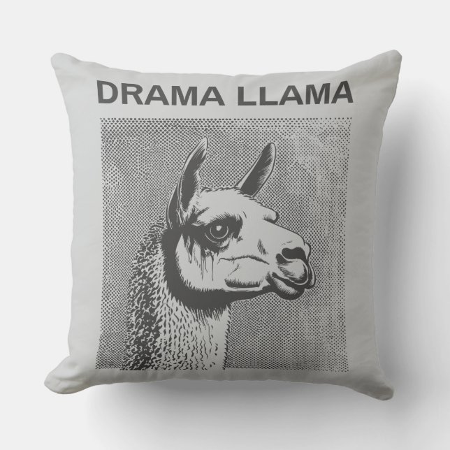 Almohada divertida de Llama dramática (Anverso)
