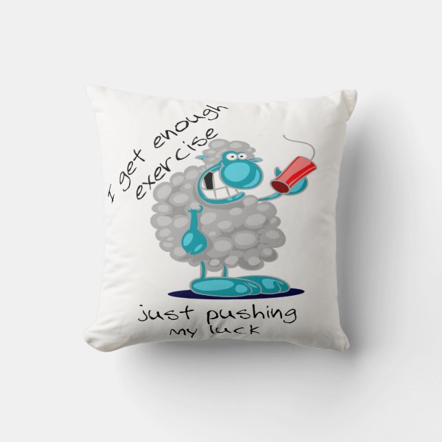 Almohada Divertida de Oveja con Dinamita que Empeo (Anverso)