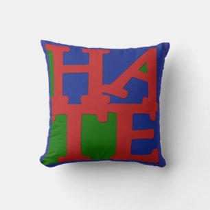 Almohada divertida de Pop Art "ODIO"