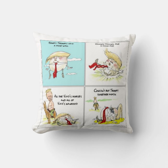 Almohada divertida de Rick London "Trumpty Dumpty" (Anverso)