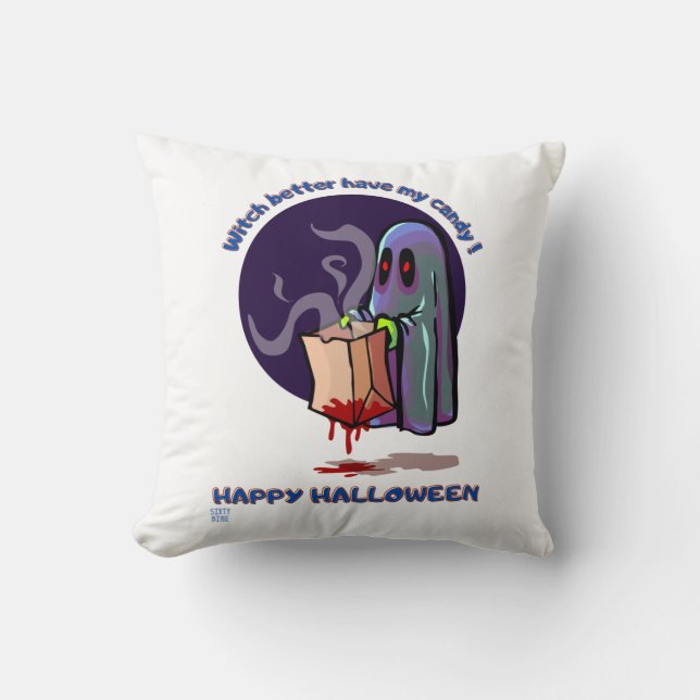 almohada divertida de tiro "HAPPY HALLOWEEN 2" (Anverso)