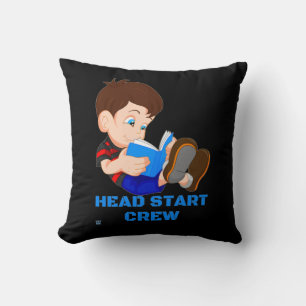 almohada divertida de tiro "HEAD START CREW"