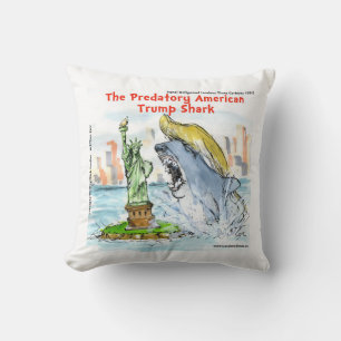 Almohada divertida de Trump Shark de algodón puro