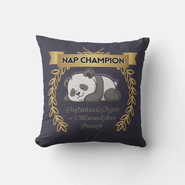 Almohada divertida del campeón de la siesta – Cojí (Anverso)