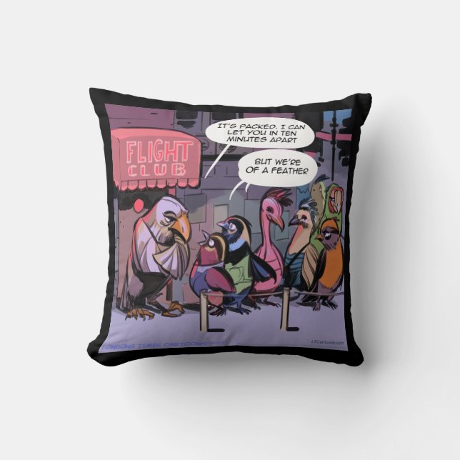Almohada divertida "Pájaros de una pluma" de Rick  (Anverso)