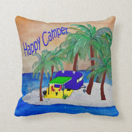 Almohada divertida para campista feliz