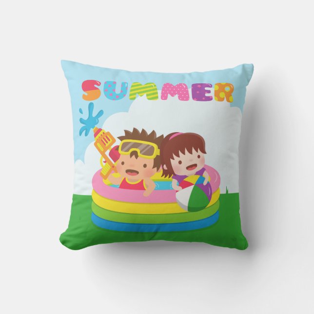 Almohada divertida para niños en la piscina de ver (Anverso)