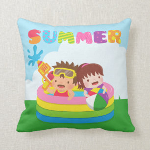 Almohada divertida para niños en la piscina de ver