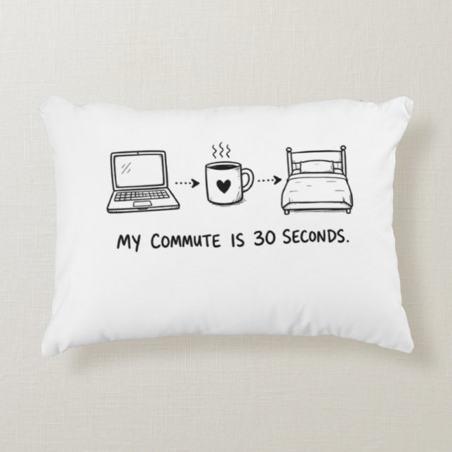 Almohada divertida para trabajo remoto con trayect (Anverso)