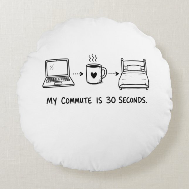 Almohada divertida para trabajo remoto con trayect (Anverso)