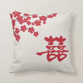 Almohada doble de la flor de cerezo de la