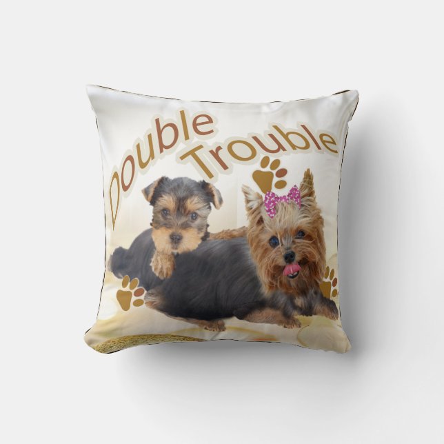 Almohada doble del problema de Yorkie por (Anverso)