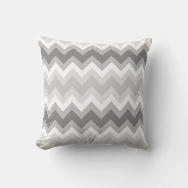 Almohada doble gris de Chevron (Anverso)