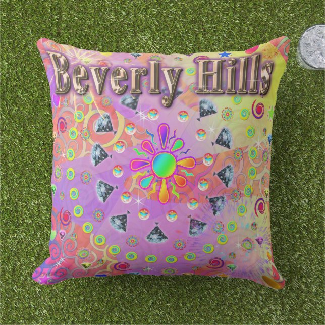 Almohada Dorada Afortunada de Beverly Hills (Césped)