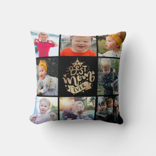 Almohada Dorada con Collage de Fotos Regalo para l