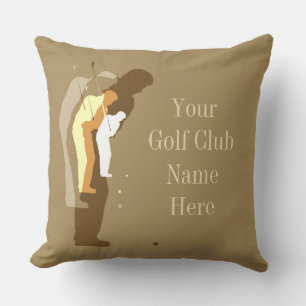 Almohada dorada personalizada para el club de golf