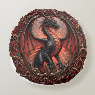 Almohada Dragón rojo blanco
