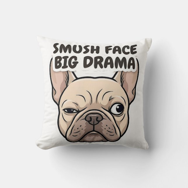 Almohada dramática de French Bulldog (Anverso)