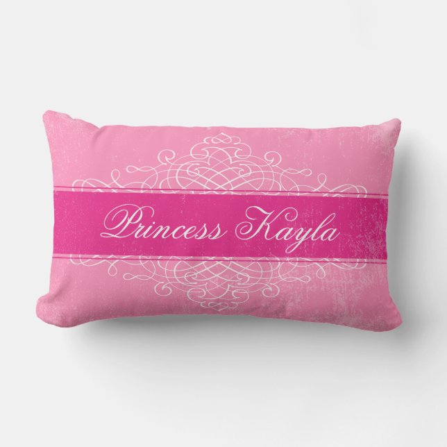 Almohada dulce de encargo del Flourish del rosa en (Anverso)