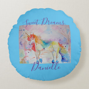 Almohada Dulces Sueños Niñas Unicornio Rosa Arcoír