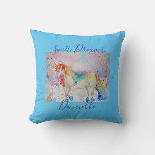 Almohada Dulces Sueños Niñas Unicornio Rosa Arcoír