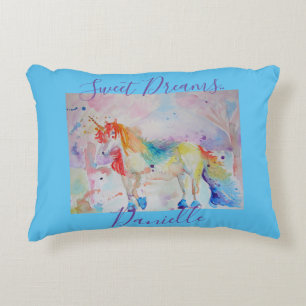 Almohada Dulces Sueños Unicornio Arcoíris Rosa Niñ