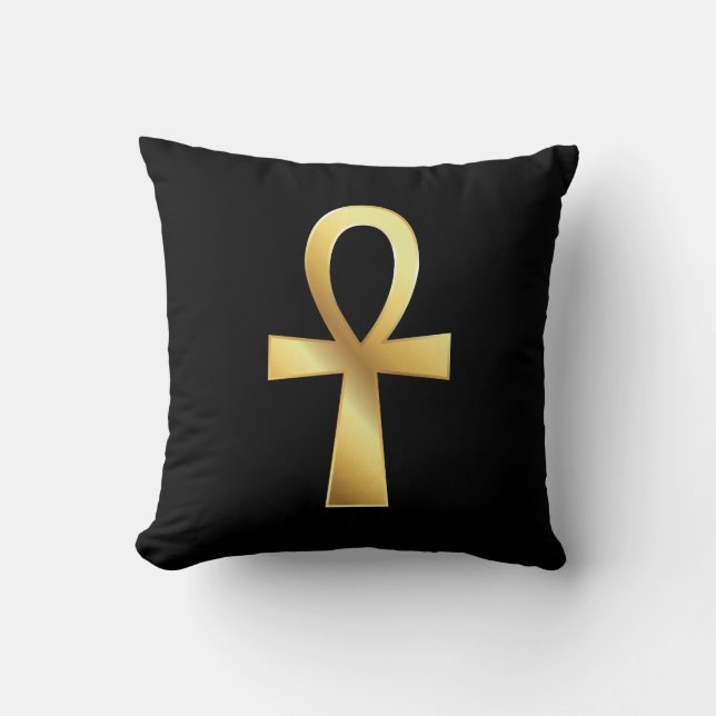Almohada egipcia del símbolo de Ankh del oro (Anverso)