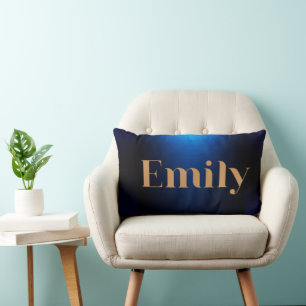 Almohada elegante azul marino con el nombre Emily