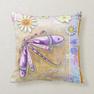 Almohada elegante caprichosa del arte de la flor