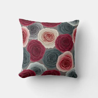 Almohada elegante con estampado floral oscuro de r