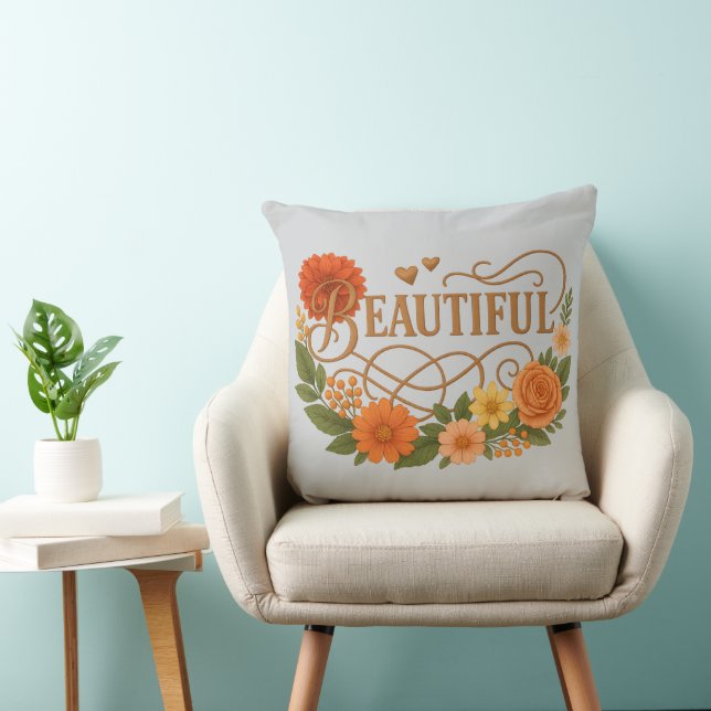 Almohada elegante con estilo bordado (Silla)