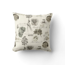 Almohada elegante con patrón floral vintage