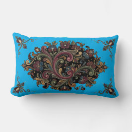Almohada elegante con patrón vintage de Rosemaling