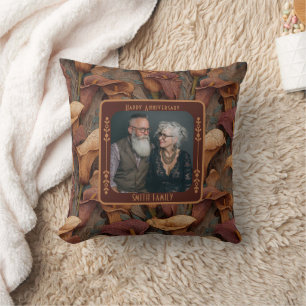 Almohada elegante de aniversario de bodas de tórto
