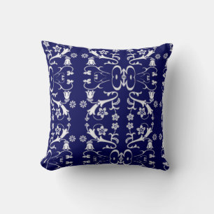 Almohada elegante de batik azul
