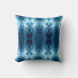 Almohada elegante de diseño botánico azul